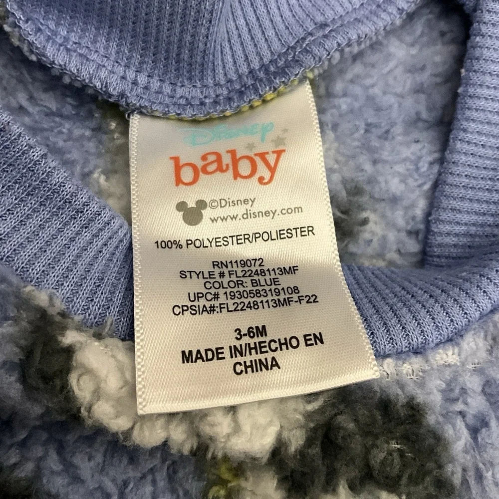 Disney Mickey‎ Mouse Pluto Donald Duck Unisex Blue Sherpa 2 Piece Jogger 3-6 Mo